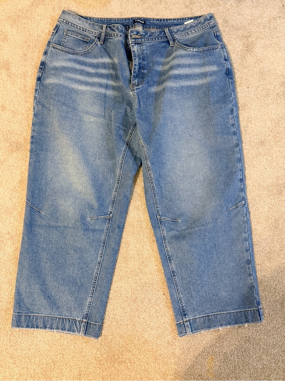 Women's Cropped Blue Denim Jeans - Classic Ankle Length